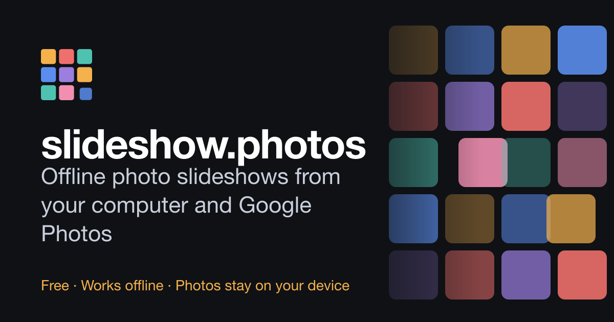 Slideshow.photos makes it easy to display photos on a screen